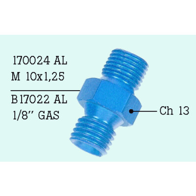 RÉDUCTION M10X1 - M10X1,25 aluminium Bleu