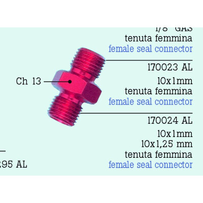 RÉDUCTION M10X1 - M10X1,25 aluminium Rouge