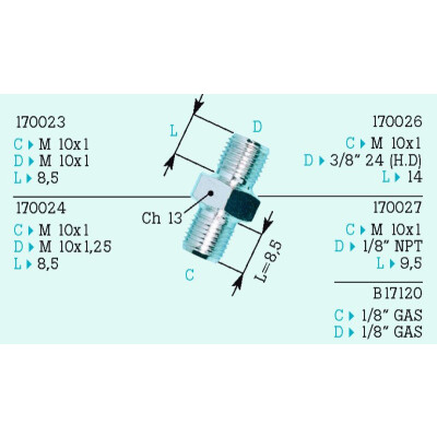 RÉDUCTION M10X1 - M18 NPT ACIER