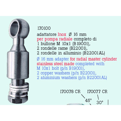 Adaptateur pour pompe de frein radiale Tube avant