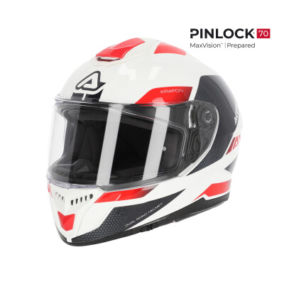 CASQUE KRAPON 2206 BLANC ET ROUGE M