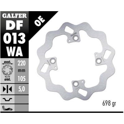 Disque fixe GALFER Wave 220x5mm