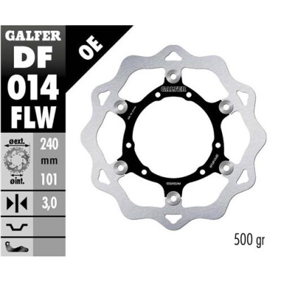 Disque flottant GALFER Wave (acier C) 240x3mm
