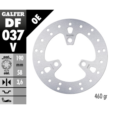 Disque de frein fixe Galfer 190X3.6MM