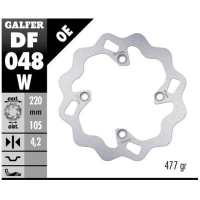 Disque fixe GALFER Wave 220x4mm DF048W