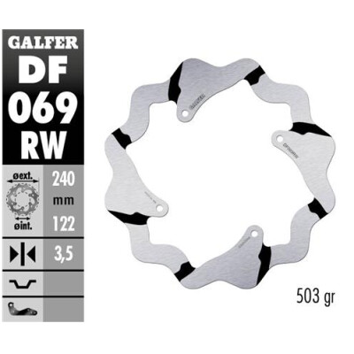 Disque fixe fendu GALFER Wave 240x3,5 mm