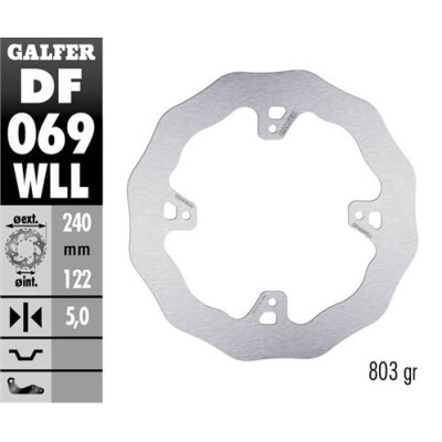 Disque coulissant fixe GALFER Wave 240 x 5 mm DF069WLL