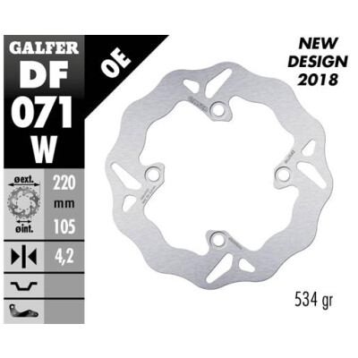 Disque fixe GALFER Wave 220x4mm DF071W