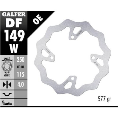 Disque fixe GALFER Wave 250x4mm DF149W