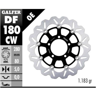Disque flottant complet GALFER Wave (C. Alu.) 280x DF180CW