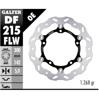 Disque flottant GALFER Wave (acier) 300 x 5 mm DF215FLW