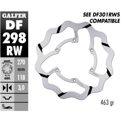 Disque fixe à fentes GALFER Wave 270 x 3 mm DF298RW