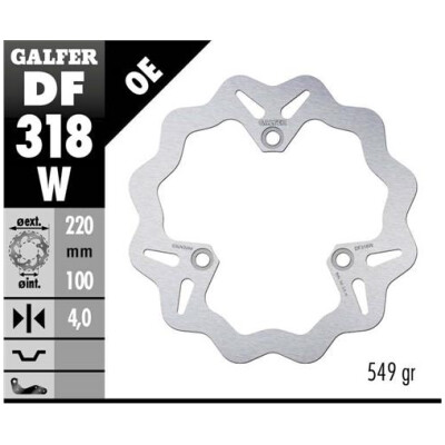 Disque fixe GALFER Wave 220x4mm DF318W