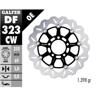 Disque flottant complet GALFER Wave (C. Alu.) 310x DF323CW