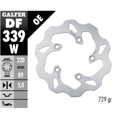 Disque fixe GALFER Wave 220x5mm