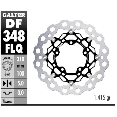 Disque flottant Qubic GALFER (acier) 310 x 5 mm DF348FLQ