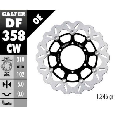 Disque flottant complet GALFER Wave (C. Alu.) 310x DF358CW