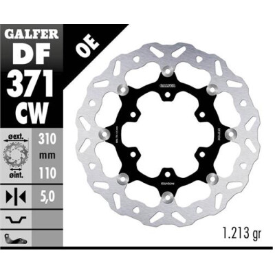 Disque flottant complet GALFER Wave (C. Alu.) 310x DF371CW
