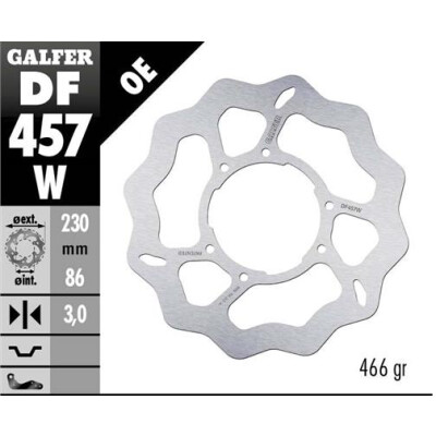 Disque fixe GALFER Wave 230x3mm