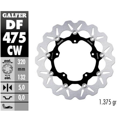 Disque flottant complet GALFER Wave (C. Alu.) 320x DF475CW