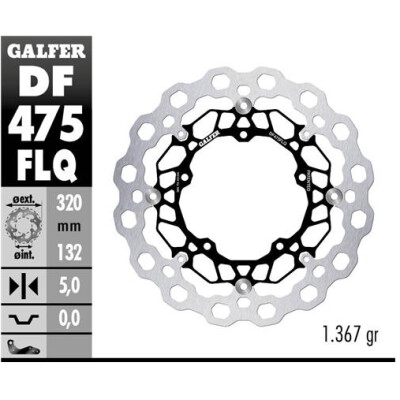 Disque flottant Qubic GALFER (acier) 320 x 5 mm DF475FLQ