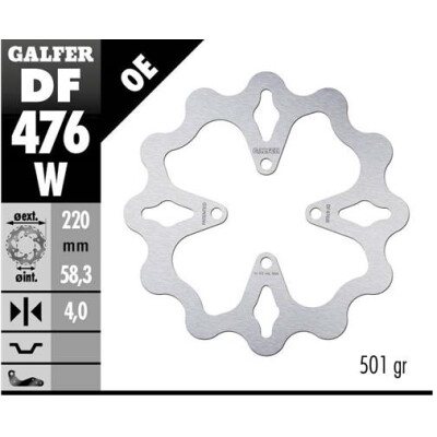 Disque fixe GALFER Wave 220x4mm DF476W