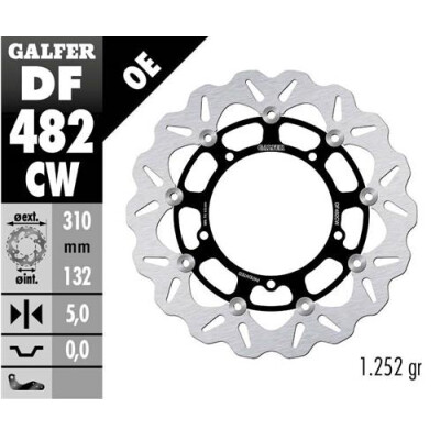 Disque flottant complet GALFER Wave (C. Alu.) 310x