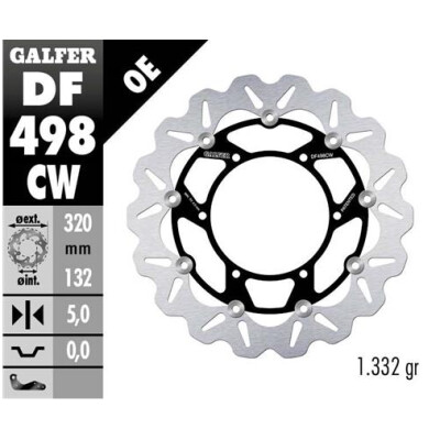 Disque flottant complet GALFER Wave (C. Alu.) 320x DF498CW