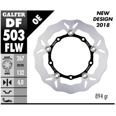 Disque flottant GALFER Wave (acier) 267 x 4 mm DF503FLW
