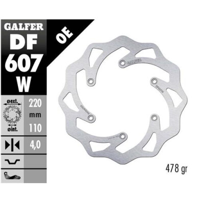 Disque fixe GALFER Wave 220x4mm DF607W