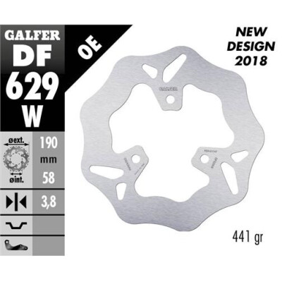 Disque fixe GALFER Wave 190x3,8mm