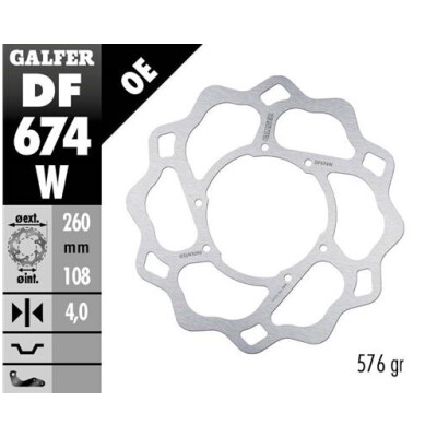 Disque fixe GALFER Wave 260x4mm