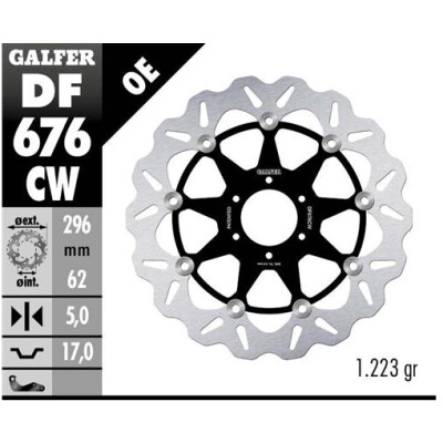 Disque flottant complet GALFER Wave (C. Alu.) 296x DF676CW