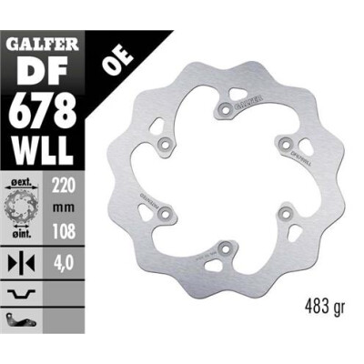 Disque fixe solide GALFER Wave 220x4mm