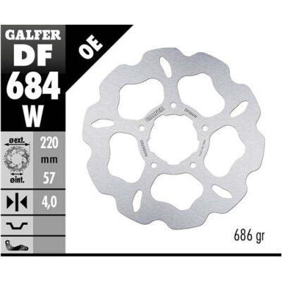 Disque fixe GALFER Wave 219,5x4mm