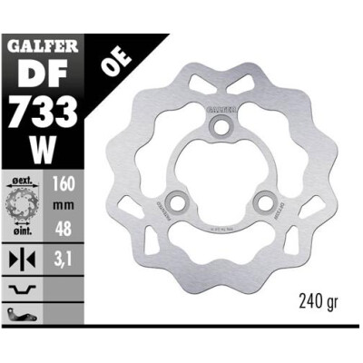 Disque fixe GALFER Wave 160x3,1mm