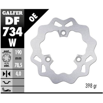 Disque fixe GALFER Wave 190x4mm