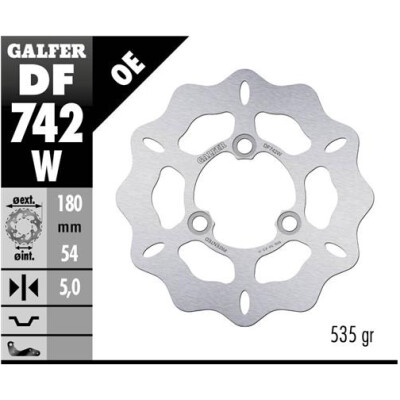 Disque fixe GALFER Wave 180x5mm