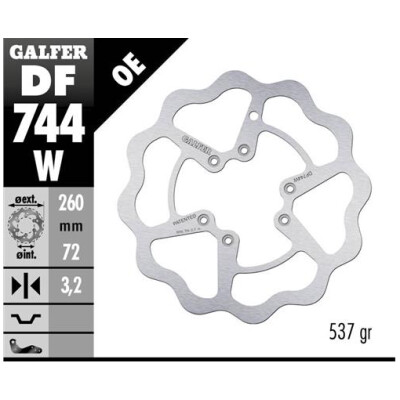 Disque fixe GALFER Wave 260x3,2mm DF744W