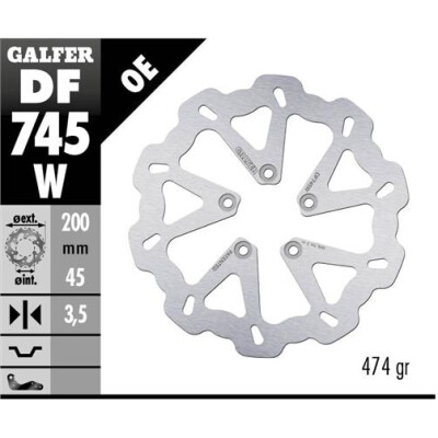 Disque fixe GALFER Wave 200x3,5mm DF745W