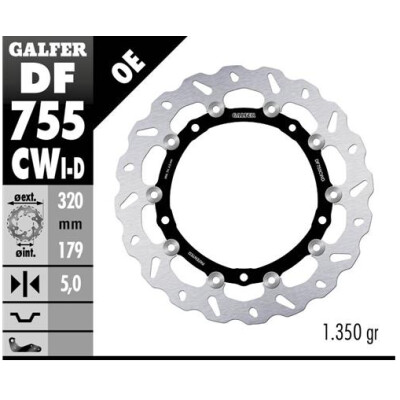 Disque flottant complet GALFER Wave droit (C. Al