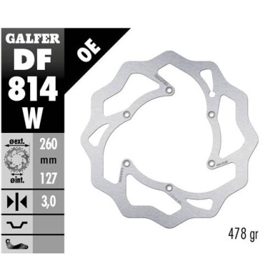 Disque fixe GALFER Wave 260x3mm