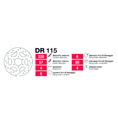 Disques de frein arrière Derbi Drd-Drdpro - DR115