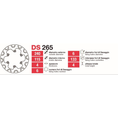 Disque de frein arrière Yamaha Wr-Yz-Yzf - DS265
