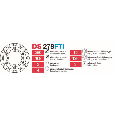 Disques de frein Delt Kawa Kx-Kfx 125-450 - DS278FT