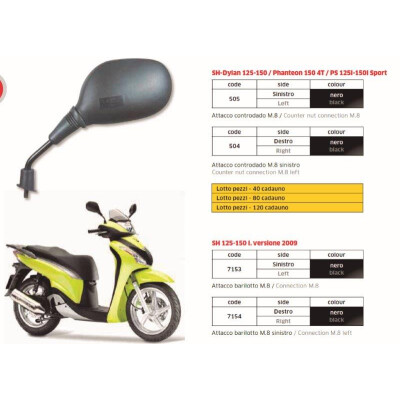 RÉTROVISEUR DROIT HONDA SH 125 150I 2009