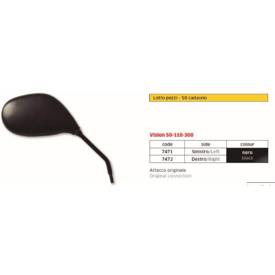 MIROIR EMBOUT DE GUIDON GAUCHE DROIT