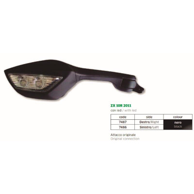 RETROVISEUR GAUCHE KAWA ZX10R 2011 CONNEXION ORIGINALE-LED