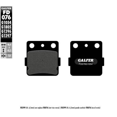 Plaquettes de frein tout-terrain frittées GALFER FD076G1396