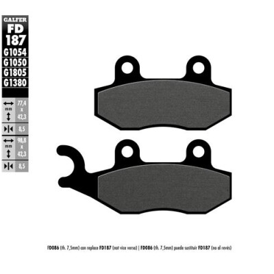 Plaquettes de frein pour scooter GALFER FD187G1050